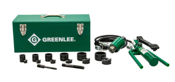 GREENLEE 7606SB 11-Ton Hydraulic Knockout Kit with Foot Pump and Slug-Buster® 1/2" - 2"