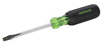 GREENLEE 0153-12C Square Shank 1/4" x 6" Flat Blade Screwdriver