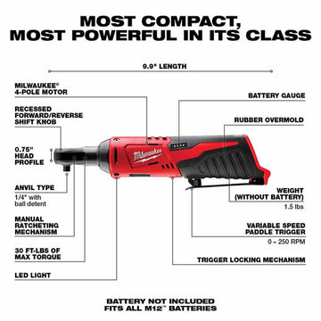 MILWAUKEE 2456-20 M12™ CORDLESS 1/4