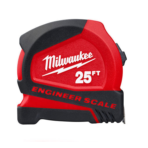 MILWAUKEE 48-22-6625E 25' COMPACT TAPE MEASURE W/ ENGINEER SCALE