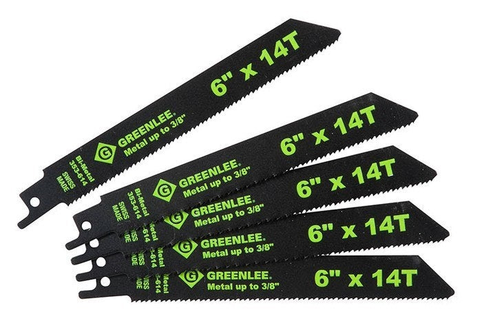 GREENLEE 353-614 6" x 14T Reciprocating Saw Blade (Pack of 5)