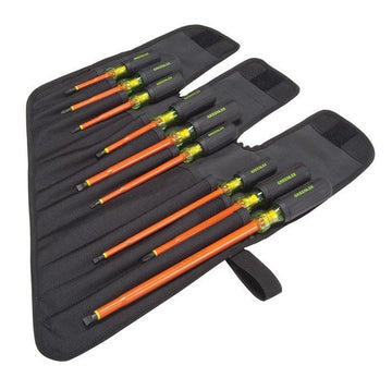 GREENLEE 0153-01-INS Screwdriver, Insulated, 9-Piece Kit