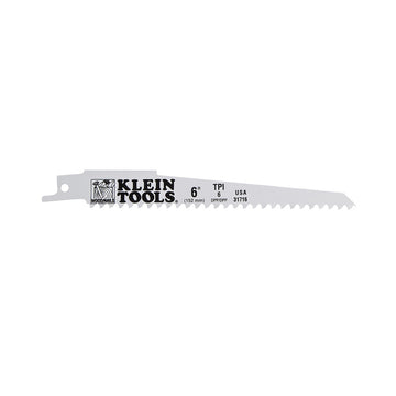Klein Tools 31716 Reciprocating Saw Blade, 6 TPI, 6-Inch, 5-Pack