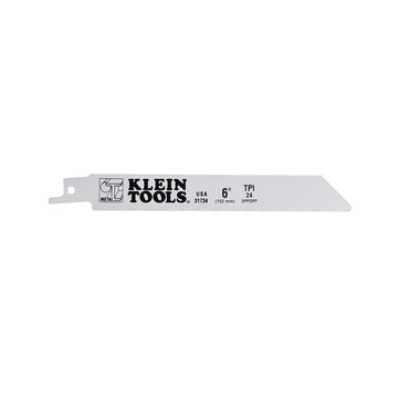 Klein Tools 31734 Recip Saw Blade, 24 TPI, for 18 Gauge, 6-Inch