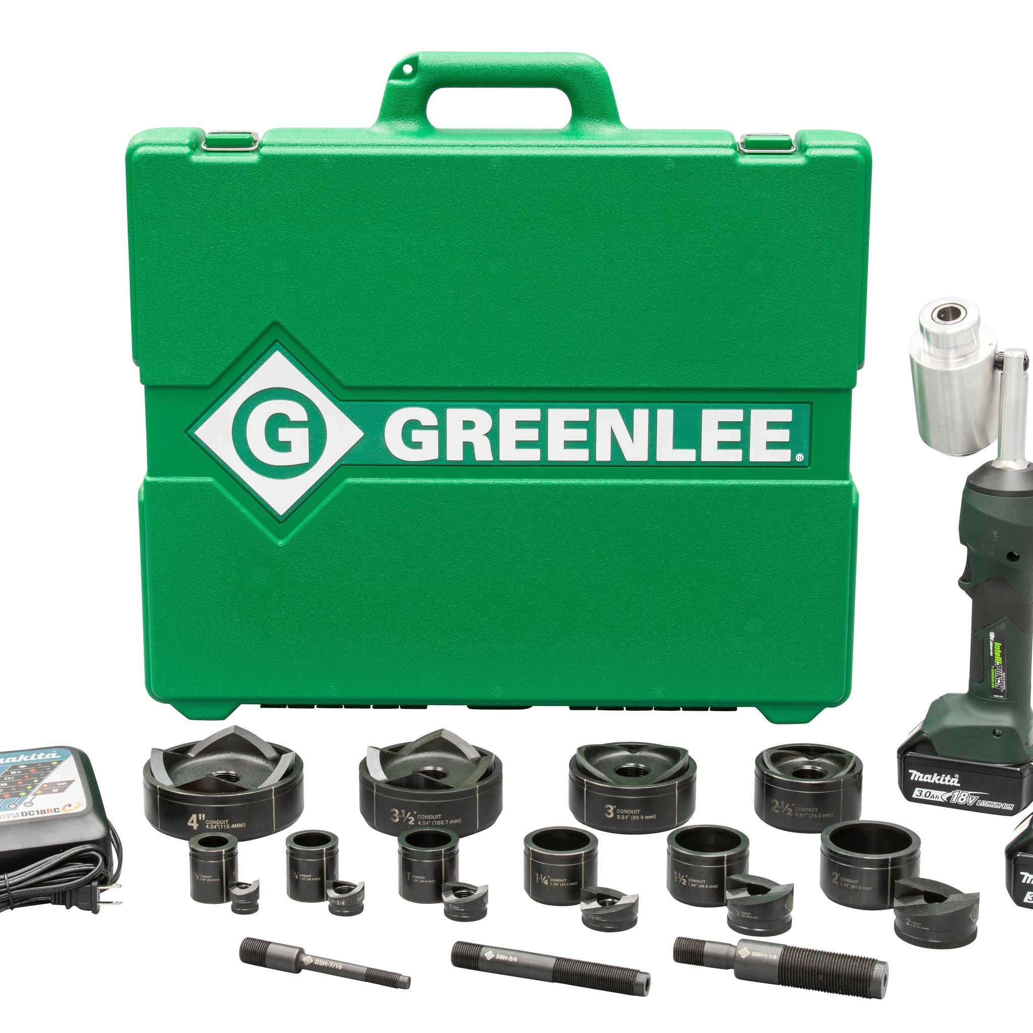 GREENLEE LS100X11SB4 Intelli-PUNCHâ„¢ Battery-Hydraulic Knockout Kit w/ Slug-BusterÂ® 1/2" - 4"