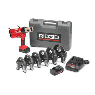 RIDGID 43358 RP 340-B Press Tool Kit Hydraulic Crimping Tool With ProPress Tool Jaws - PureFlow, MegaPress, Standard Series Jaws and Rings Compatible (Cordless)