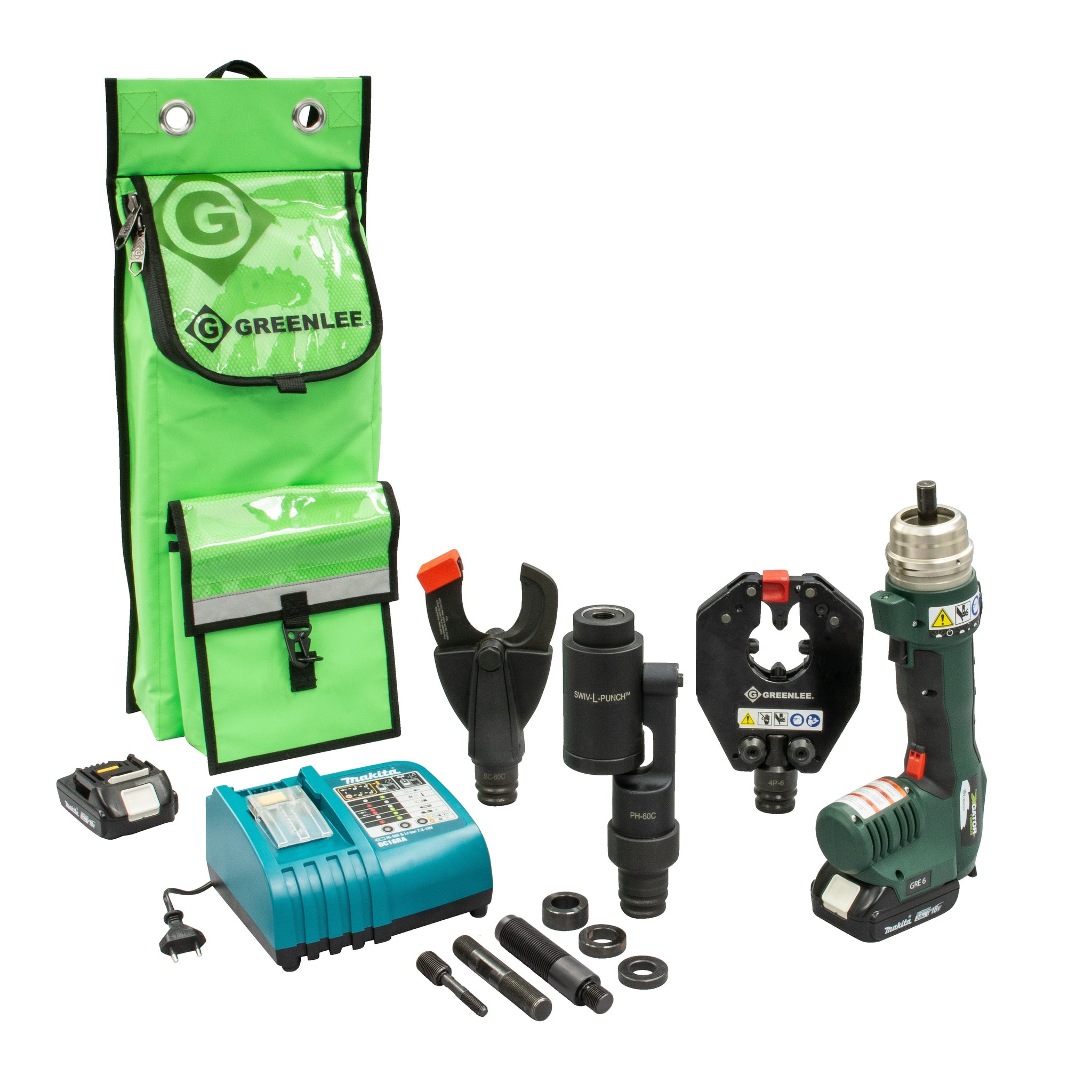 GRE-6 Multi-tool with Quad Point Crimper, CU/AL Cutter & Knockout Punch , 230V Charger