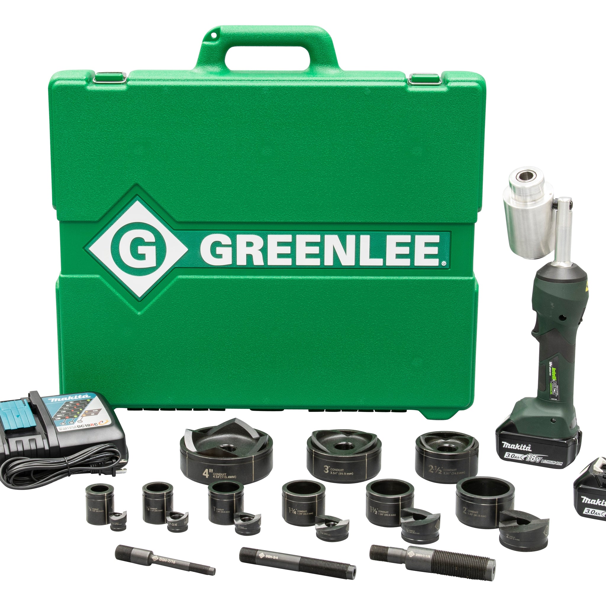 GREENLEE LS100X11SB4X Intelli-PUNCHâ„¢ Battery-Hydraulic Knockout Kit w/ Slug-BusterÂ® 1/2" - 3" and 4"