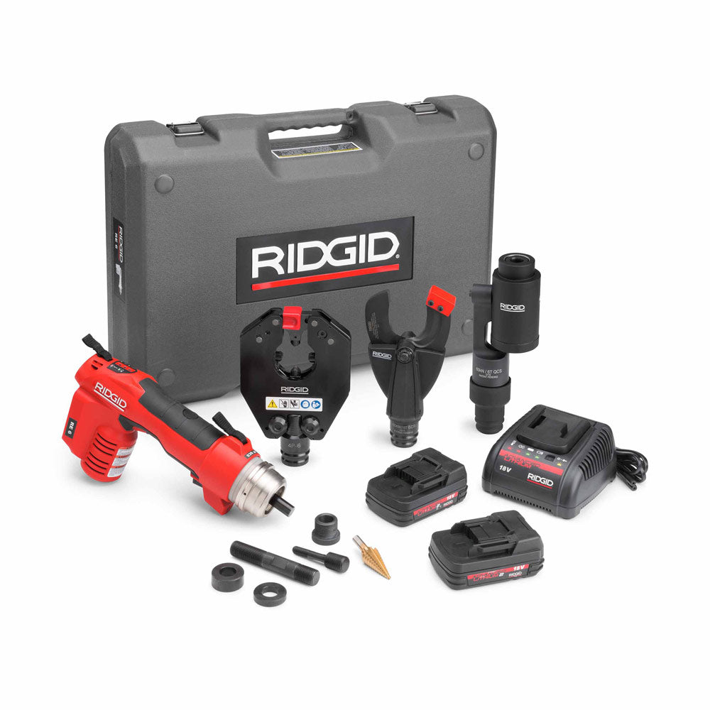 Ridgid 52093 - RE 6 Electrical Tool Kit w/SC-60C Scissor Cutter, 4P-6 4PINâ„¢ Dieless Crimp Head and Swiv-L-Punchâ„¢ Knockout Punch Head