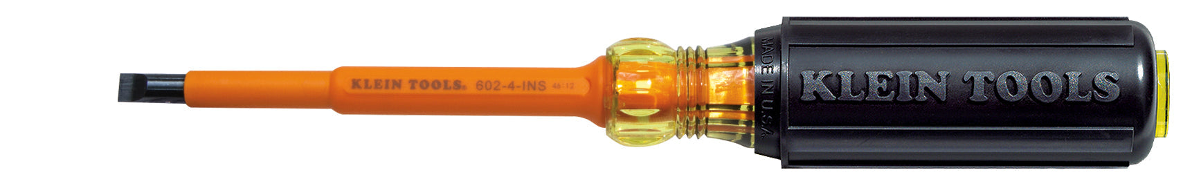 Klein Tools 602-4-INS 1/4-Inch Cabinet Tip Insulated Screwdriver, 4-Inch