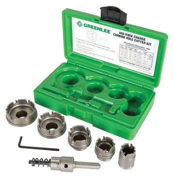 GREENLEE 660-G CARBIDE CUTTER SET, QUICK CHANGE, 6PC