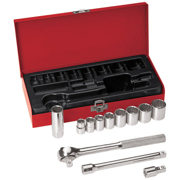 Klein Tools 65504 3/8-Inch Drive Socket Wrench Set, 12-Piece