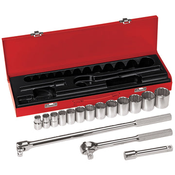 Klein Tools 65512 Socket Wrench Set, 1/2-Inch Drive, 16-Piece