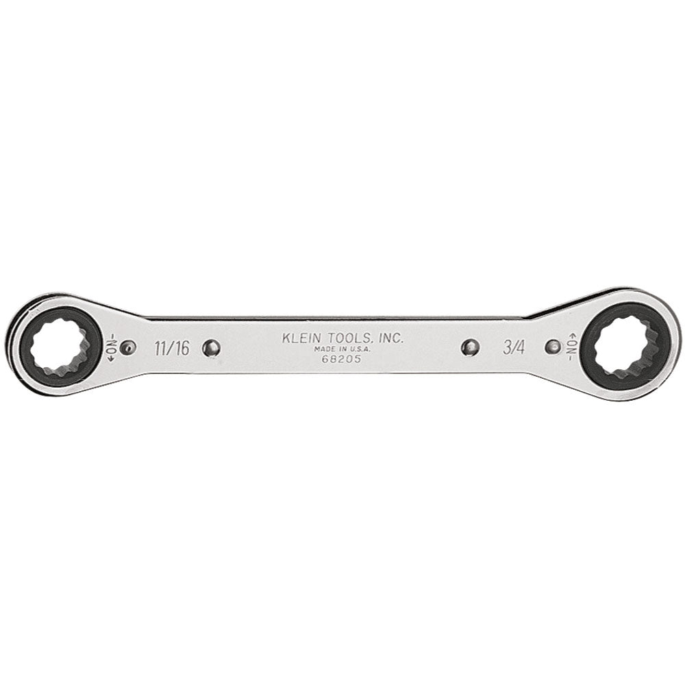 Klein Tools 68205 Ratcheting Box Wrench 11/16 x 3/4-Inch