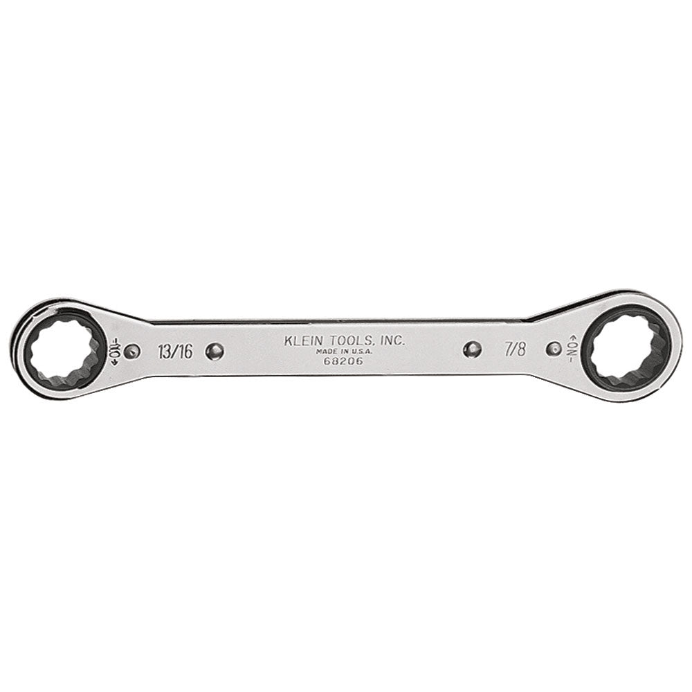 Klein Tools 68206 Ratcheting Box Wrench 13/16 x 7/8-Inch