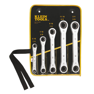 Klein Tools 68221 Ratcheting Box Wrench Set, 5-Piece