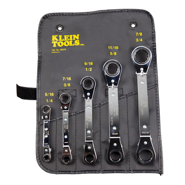 Klein Tools 68245 Reversible Ratcheting Box Wrench Set, 5-Piece