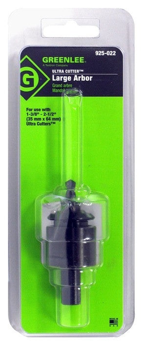 GREENLEE 925-022 Large Arbor with Pilot Drill for 1-3/8" to 2-1/2" Size Cutter