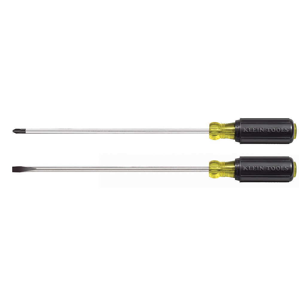 Klein Tools 85072 Long Blade Screwdriver Set, 10-Inch, 2-Piece