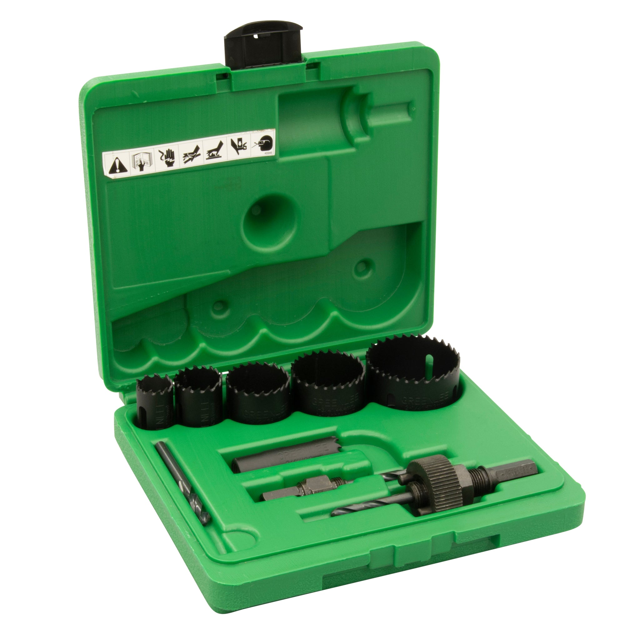 GREENLEE 889 9-Piece Plumber's Hole Saw Set with 3/4" - 2-1/4" Saws
