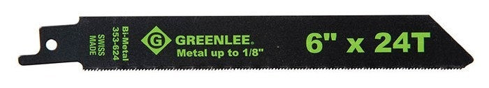 GREENLEE 353-624 6" x 24T Reciprocating Saw Blade (Pack of 5)