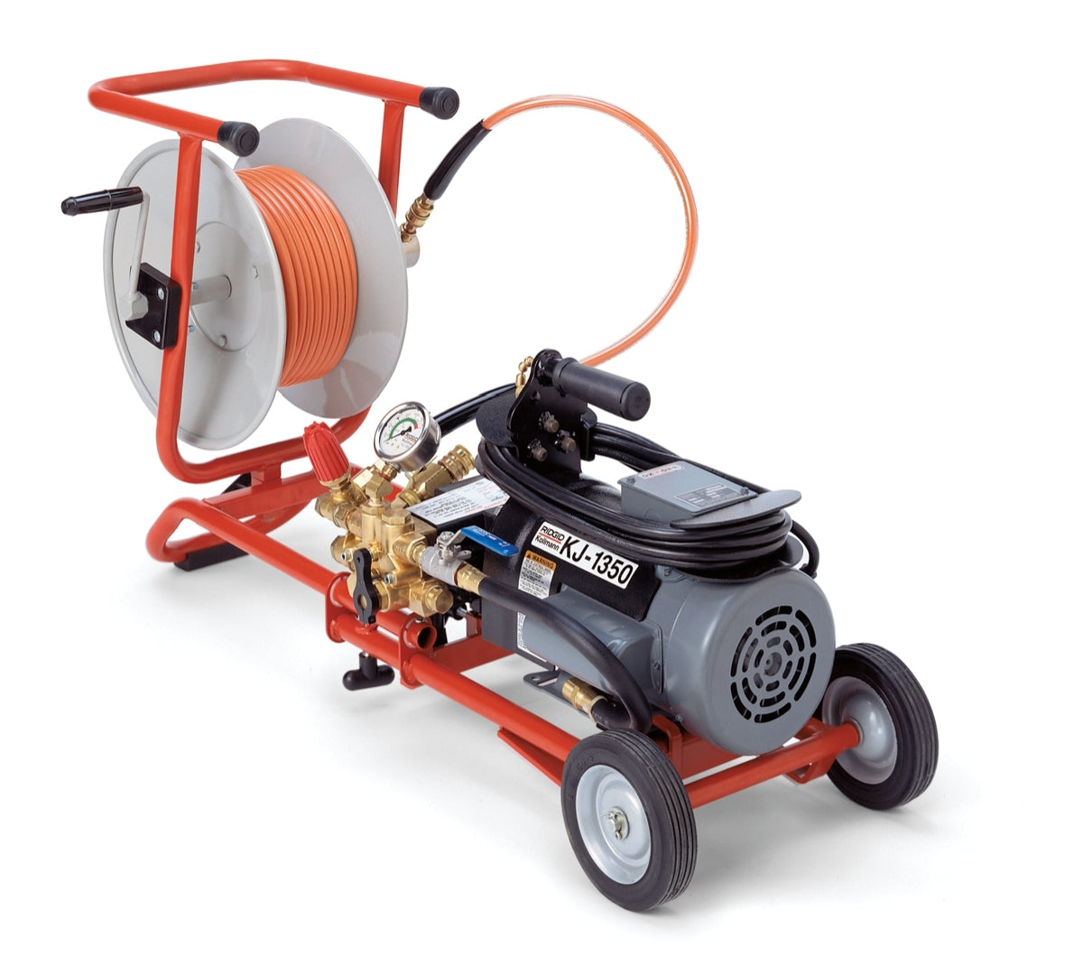 RIDGID 63107 KJ-1350 Jetter with Dual Pulse: H-21, H-22, and H-24 1/8" NPT Nozzles, 50' x 1/8" (15.2 m x 3.2 mm) Sink Trap Hose, Nylon Storage Bag, Nozzle Cleaning Tool