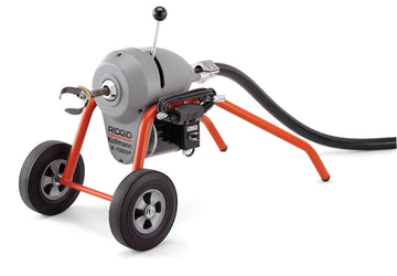 RIDGID 23707 K-1500B Machine with A-1 Mitt, A-12 Pin Key, and Rear Guide Hose, Plus: Seven Sections 11/4" (32 m) (C-14) Cable Total 105' (32 m), Two A-8 Cable Carriers, Nine-Piece 11/4" Tool Set