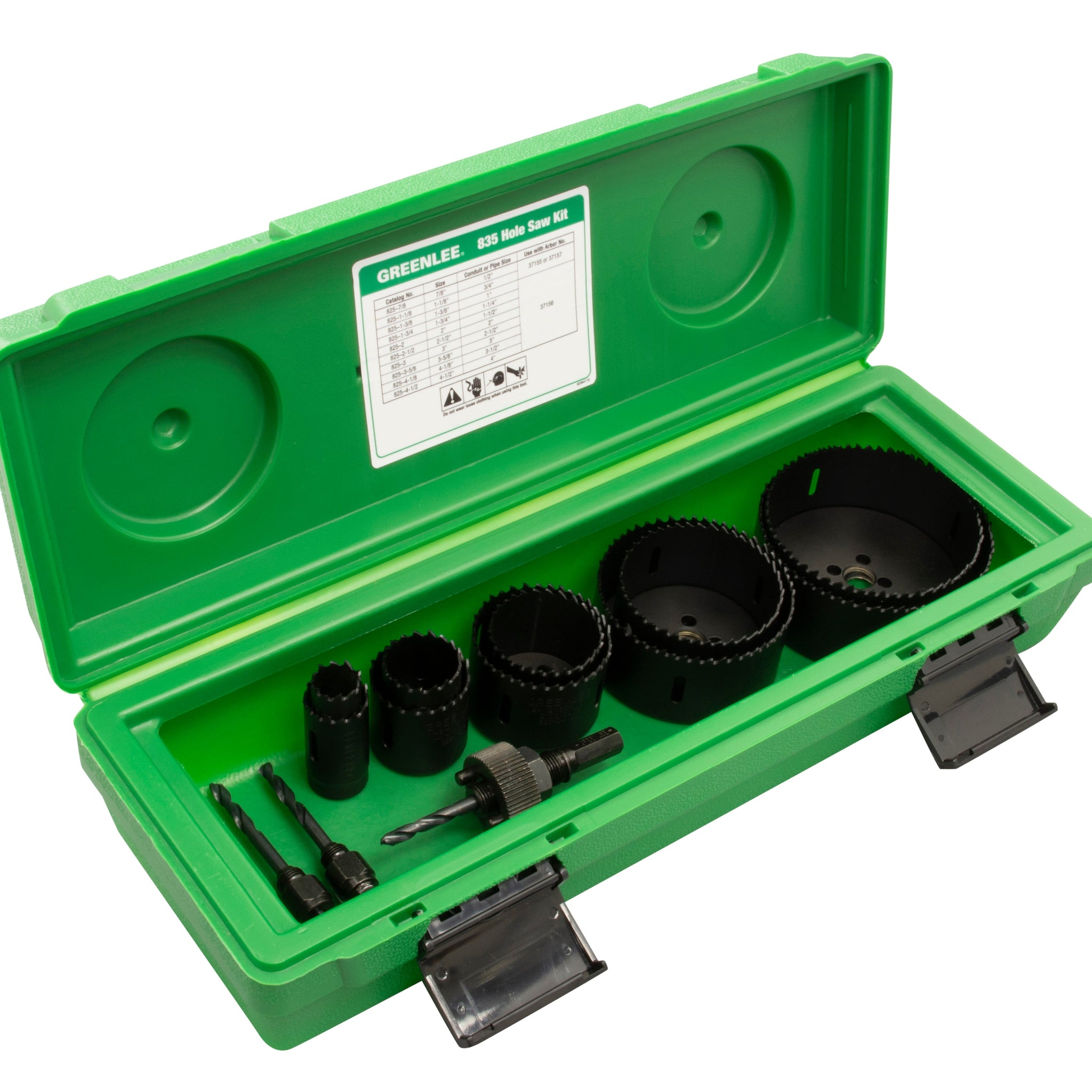 GREENLEE 835 13-Piece Hole Saw Set with 7/8" - 4-1/2" Saws