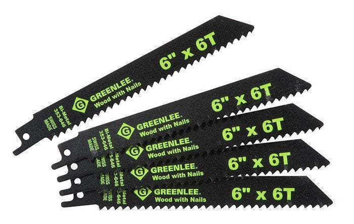 GREENLEE 353-646 6" x 6T Reciprocating Saw Blade (Pack of 5)