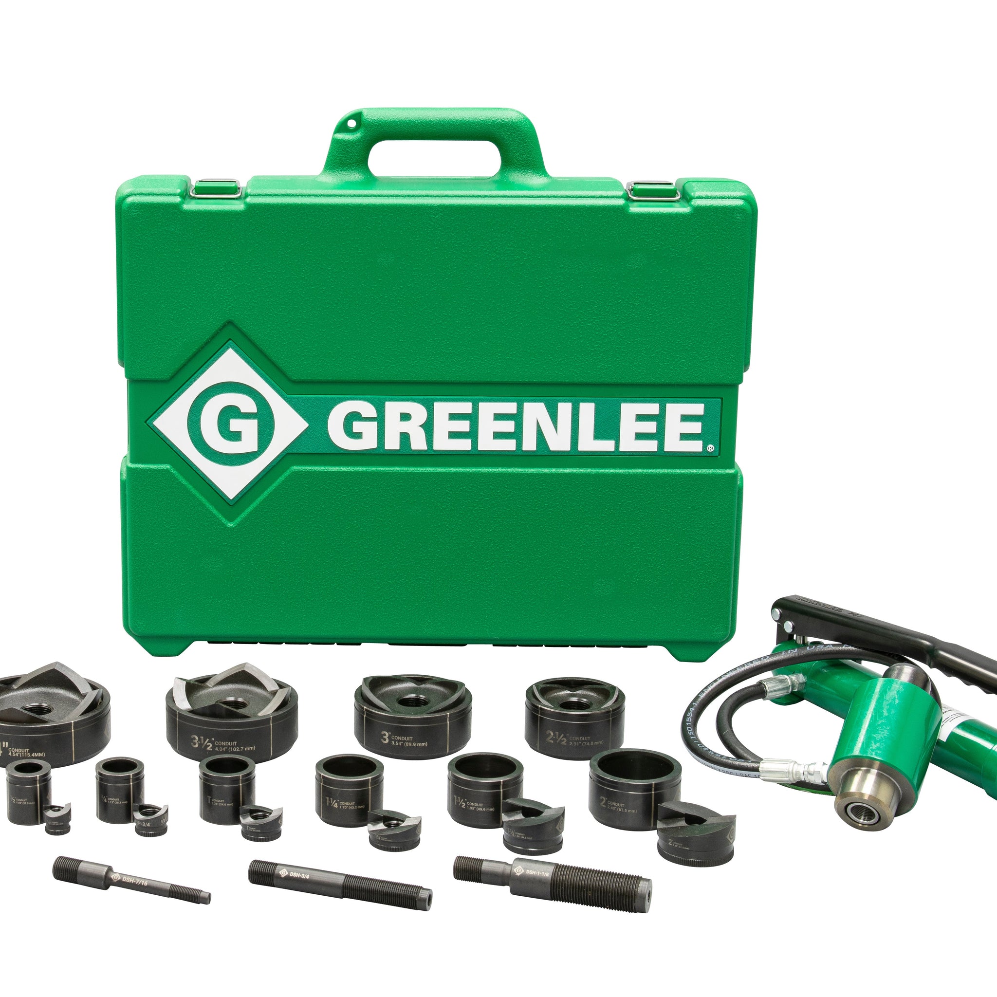 GREENLEE 7310SB 11-Ton Hydraulic Knockout Kit with Hand Pump and Slug-BusterÂ® 1/2" - 4"
