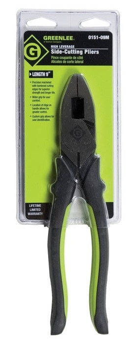 GREENLEE 0151-09M 9" Molded Grip High-Leverage Side-Cutting Pliers