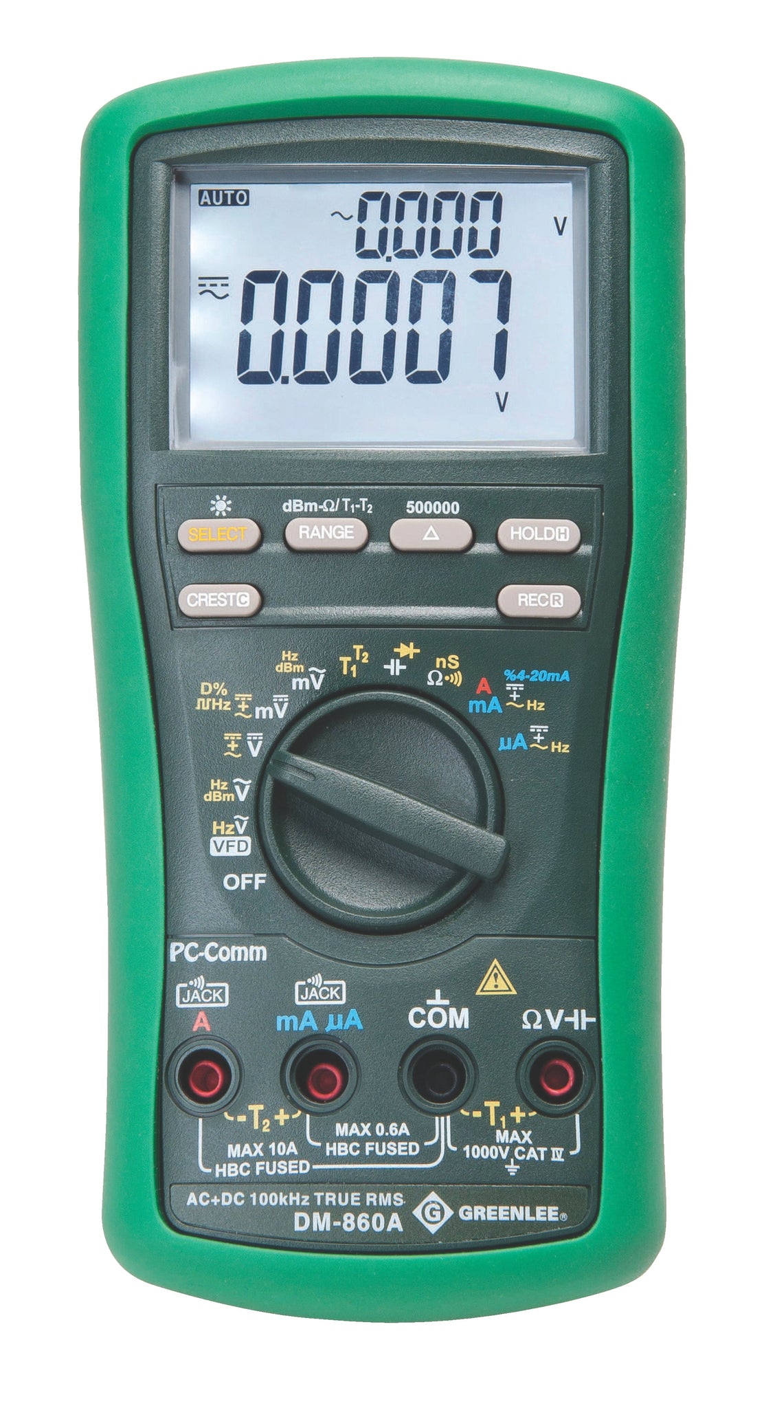 GREENLEE DM-860A 500,000-Count Digital Multimeter, 1000V, 10A