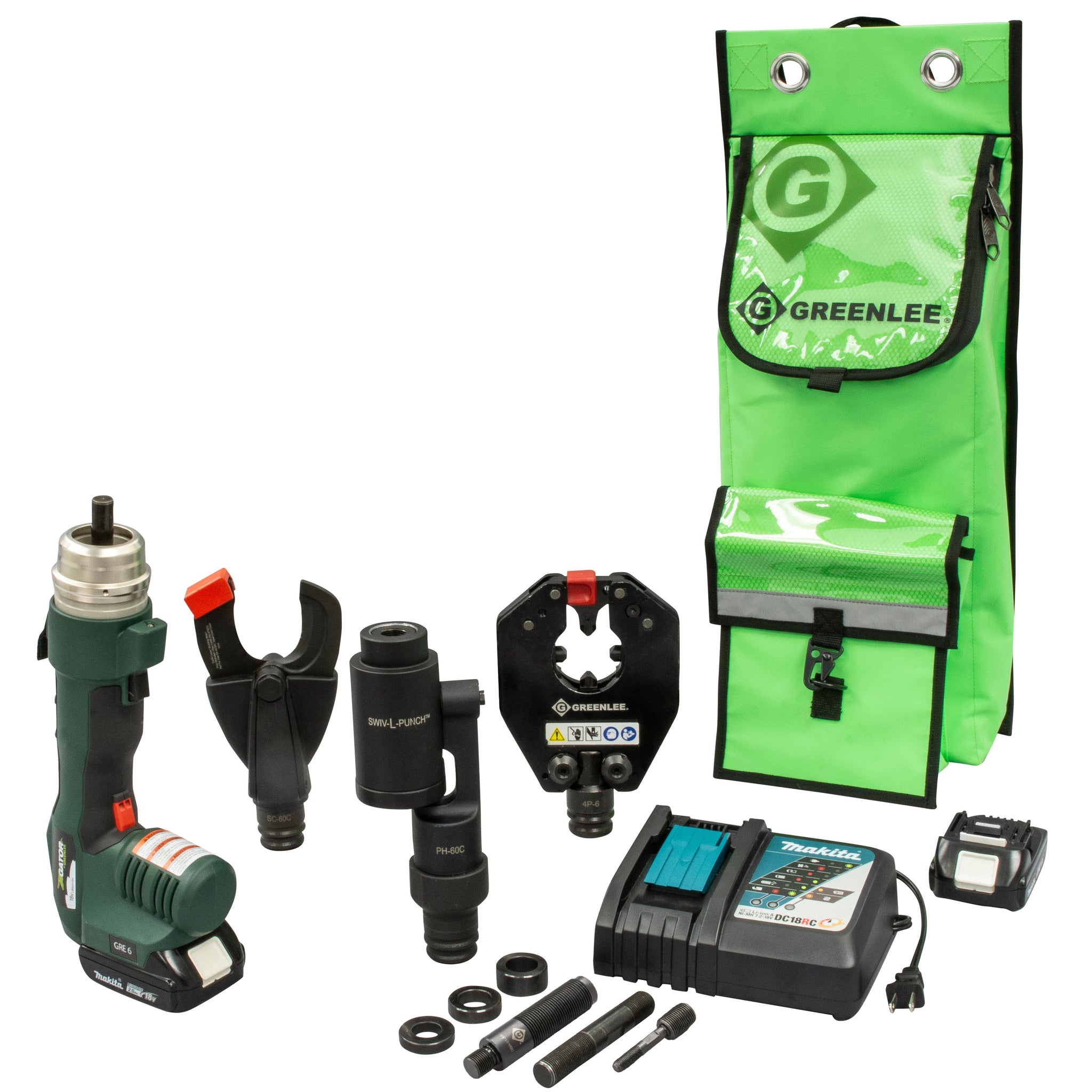 GRE-6 Multi-tool with Quad Point Crimper, CU/AL Cutter & Knockout Punch , 120V Charger