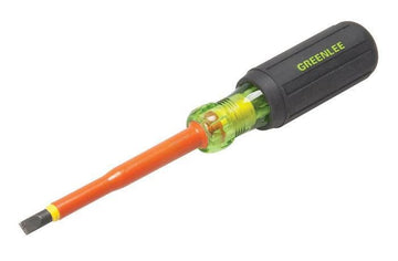 GREENLEE 0153-11-INS Screwdriver, Insulated, Cabinet Tip, 1/4" x 4"