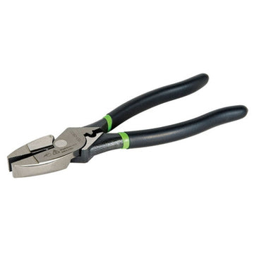 Greenlee 0151-09CD Side Cut Pliers With Crimper, High Leverage, Dipped Grip, 9"