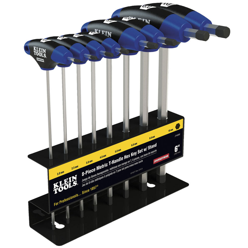 Klein Tools JTH68M Journeymanâ„¢ T-Handle Set, Metric, 6-Inch, 8-Piece